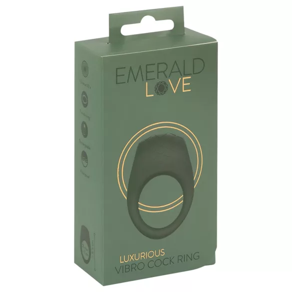 Emerald Love - inel vibrator rezistent la apă, reîncărcabil - verde