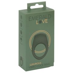   Emerald Love - Inel pentru penis cu vibrații, rezistent la apă, cu baterie (verde)
