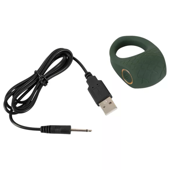 Emerald Love - inel vibrator rezistent la apă, reîncărcabil - verde