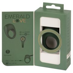   Emerald Love - Inel pentru penis cu vibrații, rezistent la apă, cu baterie (verde)