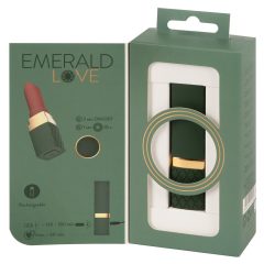   Emerald Love - vibrator în formă de ruj, reîncărcabil, rezistent la apă (verde-bordeaux)