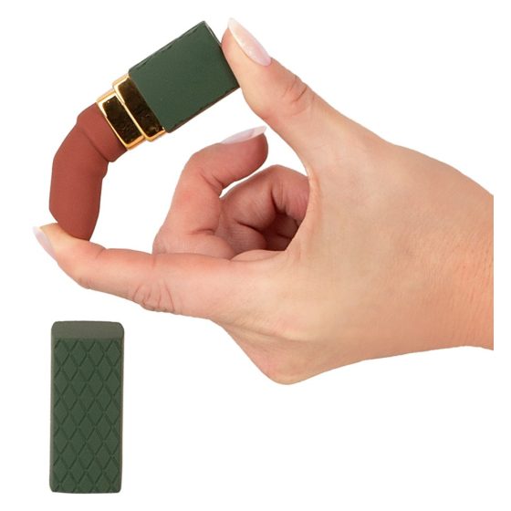 Emerald Love - vibrator în formă de ruj, reîncărcabil, rezistent la apă (verde-bordeaux)