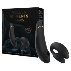   Womanizer Golden Moments 2 - stimulator de clitoris și vibrator de cuplu (negru)