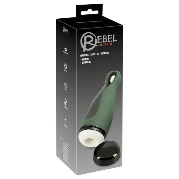Rebel - masturbator masculin cu aspirație și vibrații - reîncărcabil