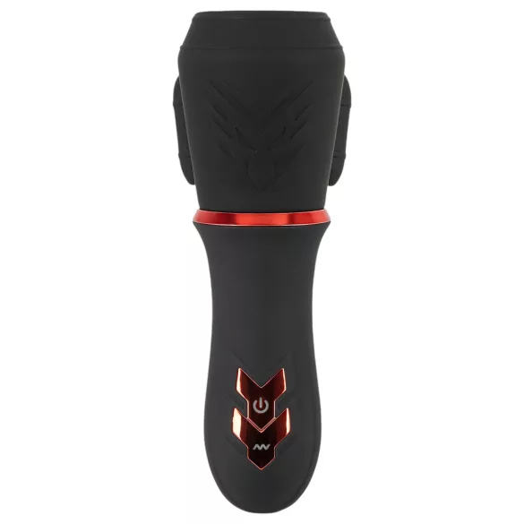 Rebel - vibrator gland cu baterie, 2 motoare - negru