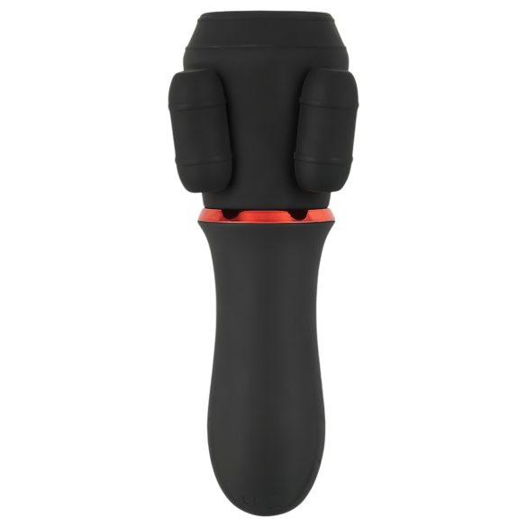 Rebel - vibrator gland cu baterie, 2 motoare - negru