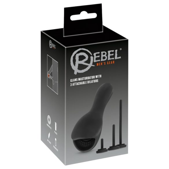 Rebel - vibrator gland cu dilator (negru)