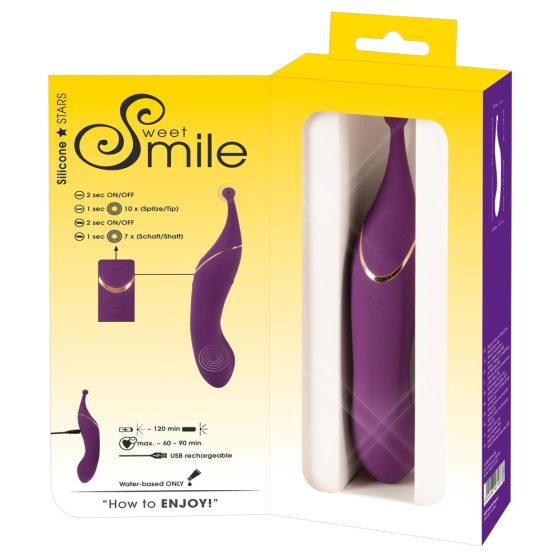 SMILE Double - vibrator clitoridian și vaginal reîncărcabil, 2 în 1 (mov)