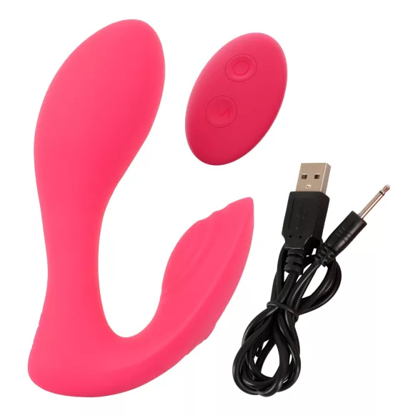 SMILE - Vibrator tip chiloț cu telecomandă, reîncărcabil 2în1 - roz
