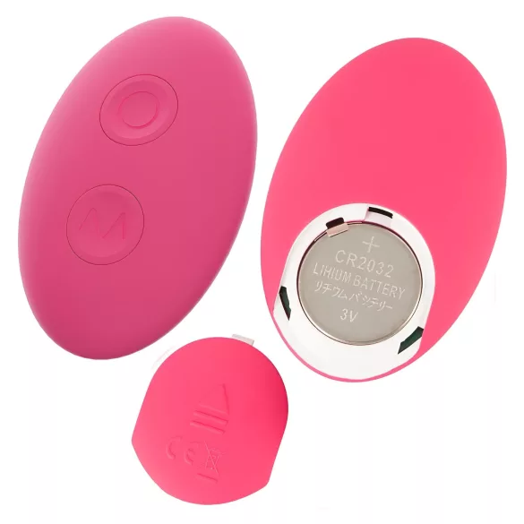 SMILE - Vibrator tip chiloț cu telecomandă, reîncărcabil 2în1 - roz