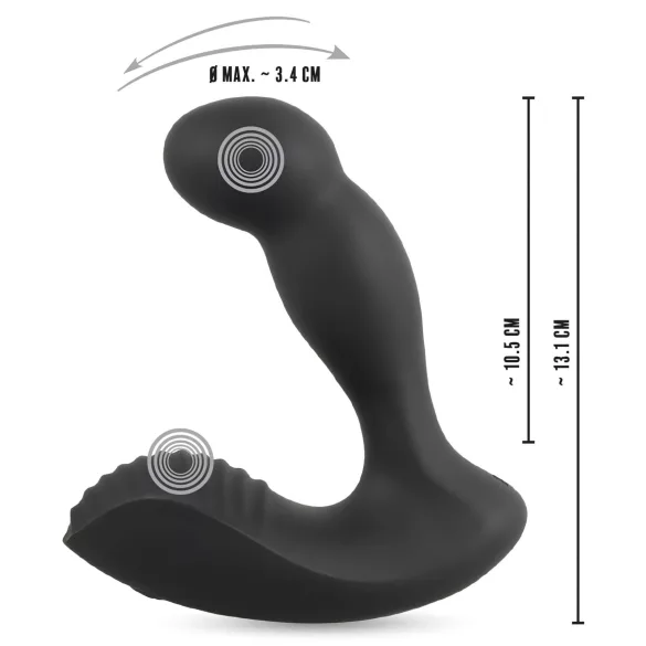 Rebel - vibrator pentru masaj prostatic, cu acumulator și telecomandă (negru)