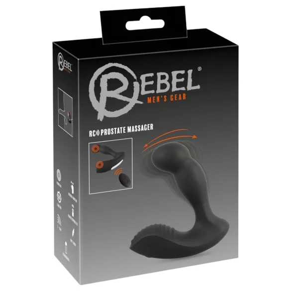Rebel - vibrator pentru masaj prostatic, cu acumulator și telecomandă (negru)