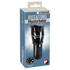  STROKER Rotating - masturbator rotativ cu baterie, gură artificială (negru)