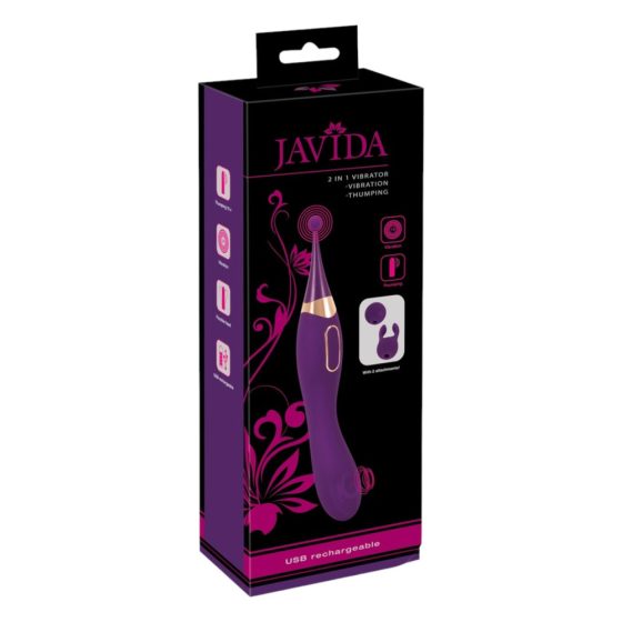Javida - 2 în 1 set de stimulator clitoridian și vibrator reîncărcabil (violet)