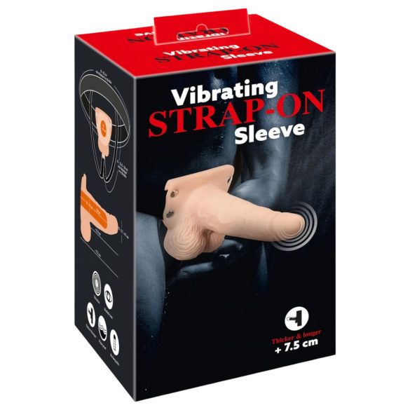 You2Toys Strap-on - vibrator cu strap-on gol, culoare naturală