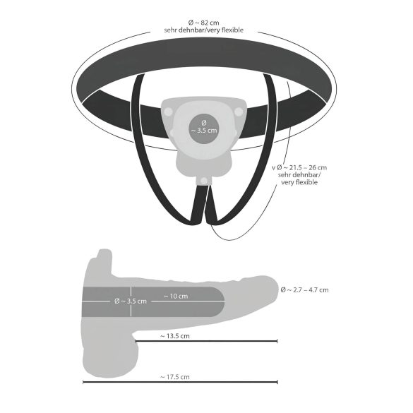You2Toys Strap-on - vibrator cu strap-on gol, culoare naturală