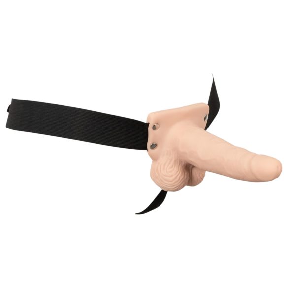 You2Toys Strap-on - vibrator cu strap-on gol, culoare naturală