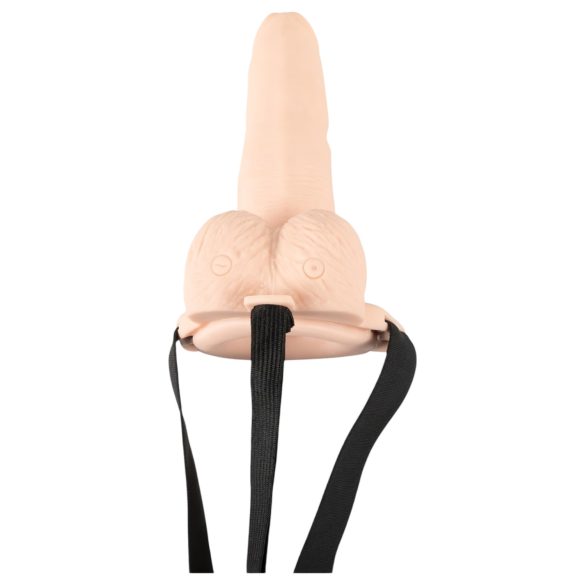 You2Toys Strap-on - vibrator cu strap-on gol, culoare naturală