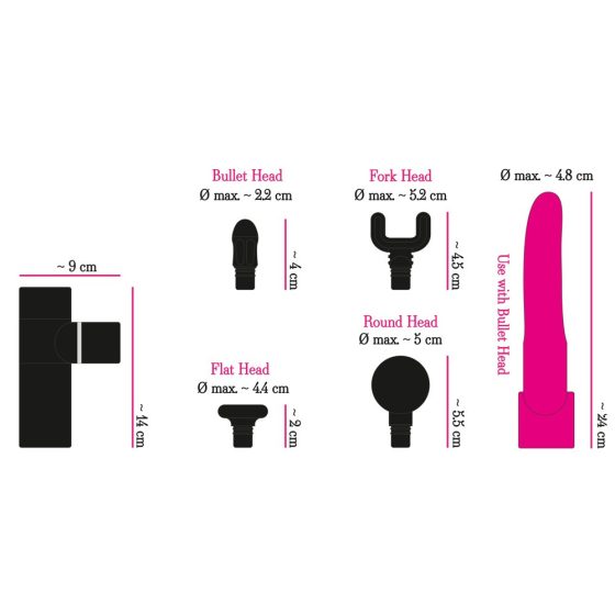 Set de vibratoare masaj You2Toys Gun (roz-negru)