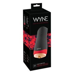   WYNE 01 - Masturbator cu baterie, cu vibrații, funcție de supt și încălzire (negru)