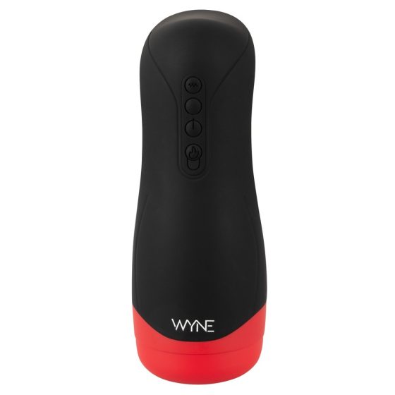 WYNE 01 - Masturbator cu baterie, cu vibrații, funcție de supt și încălzire (negru)