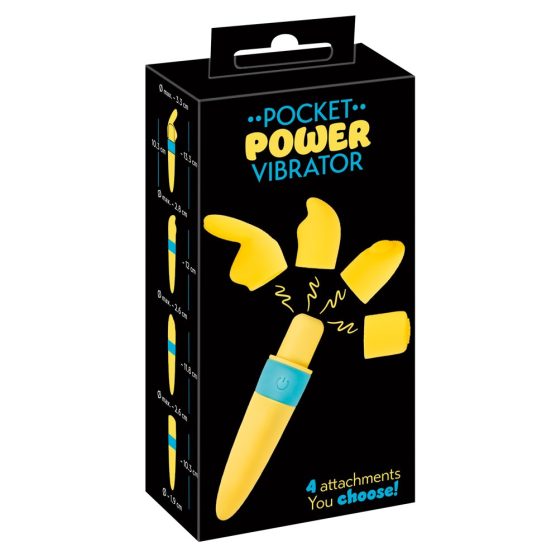You2Toys - Pocket Power - set vibrator cu acumulator - galben (5 piese)