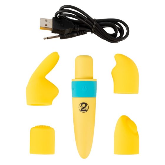 You2Toys - Pocket Power - set vibrator cu acumulator - galben (5 piese)