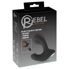   Rebel RC - vibrator anal gonflabil cu telecomandă, acumulator, negru