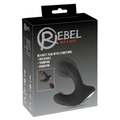   Rebel RC - vibrator anal reîncărcabil, cu pompă și control radio (negru)