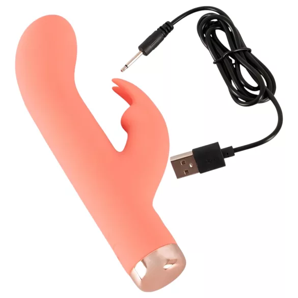 You2Toys - Vibrator tip iepuraș mini, reîncărcabil - silicon, piersică