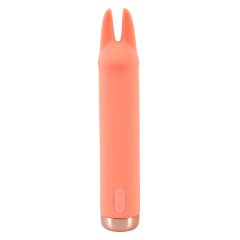   You2Toys piersic! mini bunny - vibrator clitoridian cu baterie, cu iepuraș (piersică)