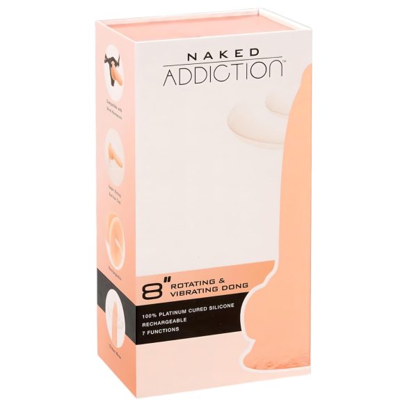 Naked Addiction Rotating 8 - vibrator rotativ (20cm) - natural