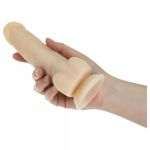 Naked Addiction Rotating 7 - vibrator cu cap rotativ (18cm) - natur