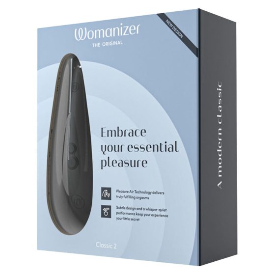 Womanizer Classic 2 - Stimulator de clitoris cu baterie, cu tehnologie de undă de aer (negru)