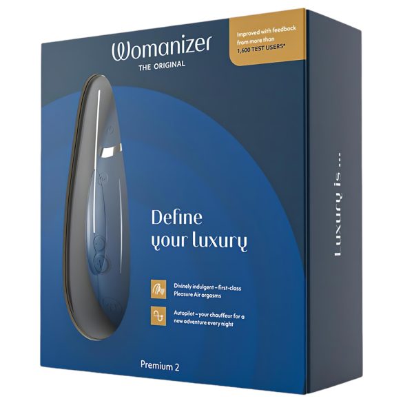 Womanizer Premium 2 - stimulator clitoridian cu unde de aer - albastru