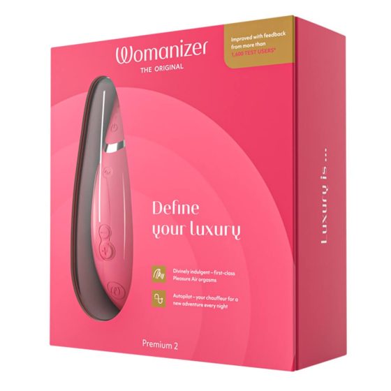 Womanizer Premium 2 - stimulator clitoridian cu baterie, impermeabil (roz)