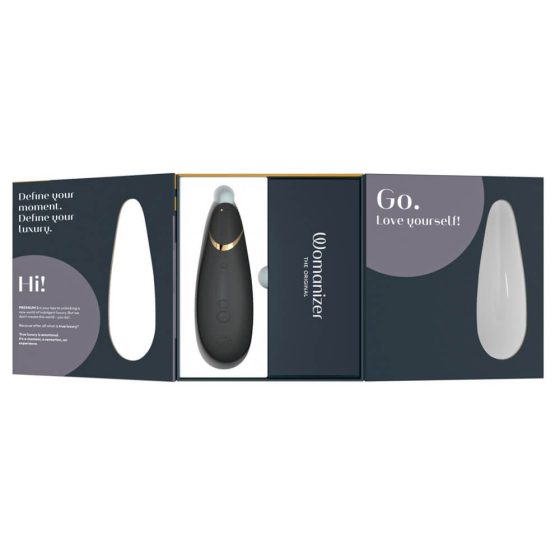 Womanizer Premium 2 - stimulator clitoridian pe baterie, cu tehnologie de unde de aer (negru)