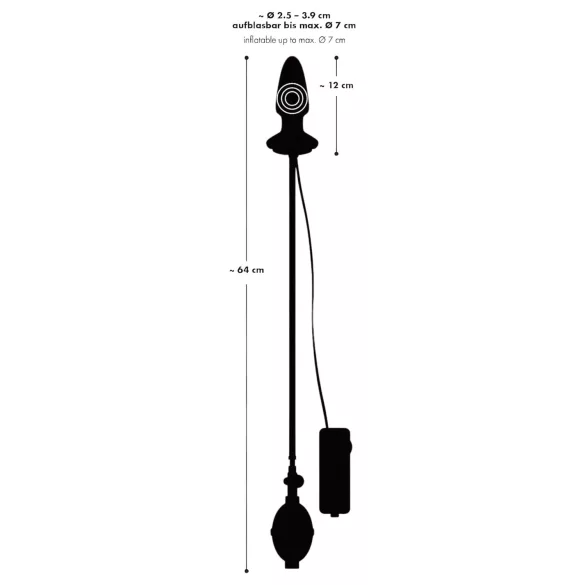 You2Toys - vibrator anal pompatil cu umflare - silicon negru