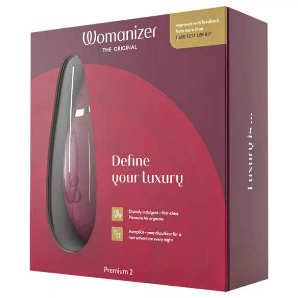 Womanizer Premium 2 - stimulatoare clitoridian cu unde aer - roșu