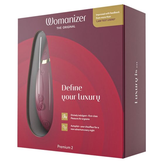 Womanizer Premium 2 - stimulator clitoridian cu acumulator, cu tehnologie de unde de aer (roșu)