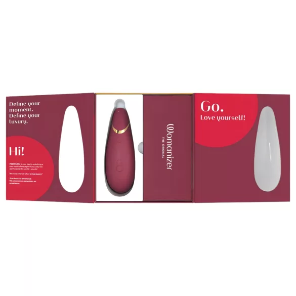 Womanizer Premium 2 - stimulatoare clitoridian cu unde aer - roșu