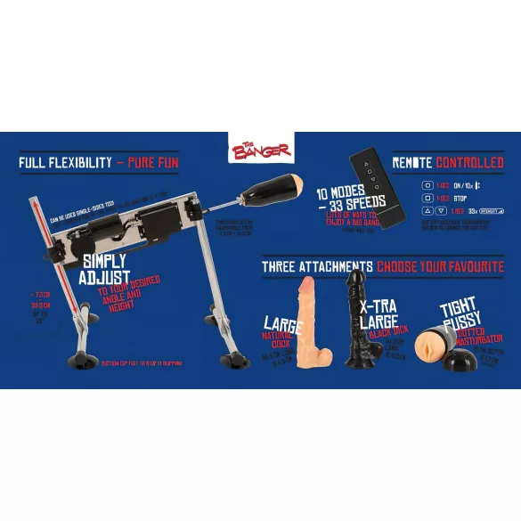 The Banger Fucking Machine - aparat sex dublu - 2 dildouri și 1 vagin artificial