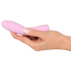   Cuties Mini 3 - vibrator reîncărcabil, impermeabil, cu nervuri (roz)
