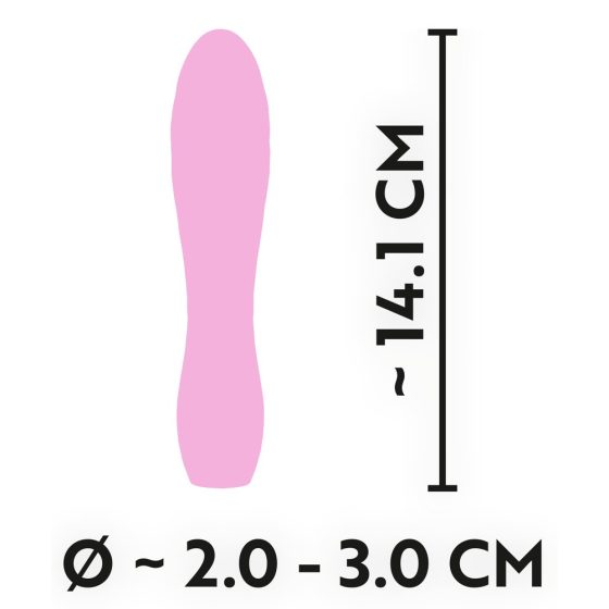 Cuties Mini 3 - vibrator reîncărcabil, impermeabil, cu nervuri (roz)