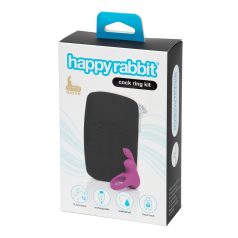   Happyrabbit - inel vibrator penis cu suport depozitare - silicon mov