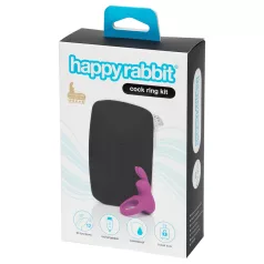   Happyrabbit - inel vibrator penis cu suport depozitare - silicon mov