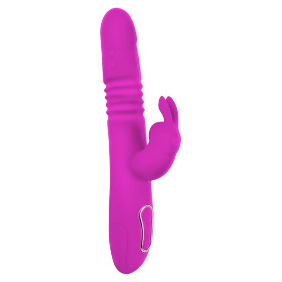 SMILE Rabbit - vibrator cu mișcare de învârtire, alimentat la baterie, cu braț pentru stimularea clitorisului (roz)