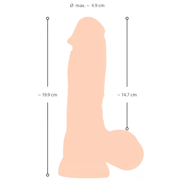 Nature Skin - dildo realist cu piele - 20 cm natur