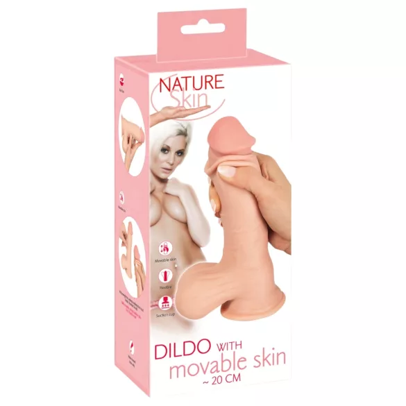 Nature Skin - dildo realist cu piele - 20 cm natur