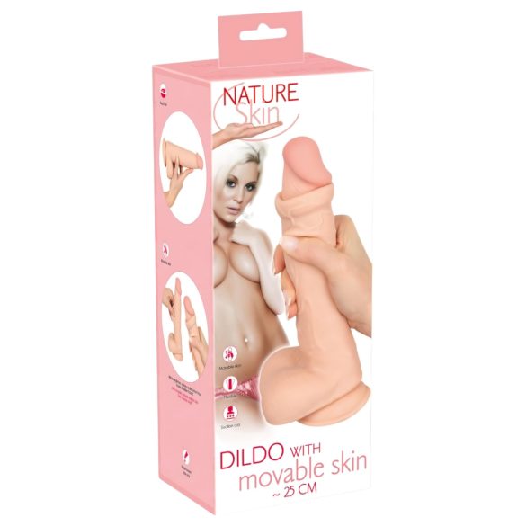 Natute Skin - dildo realist cu piele - 25cm - culoare natur